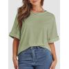 imageATHMILE Womens Oversized T Shirts Summer Tops Spring Casual Loose Fit Workout Short Sleeve 2025 Beach VacationArmy Green