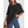 imageATHMILE Womens Oversized T Shirts Summer Tops Spring Casual Loose Fit Workout Short Sleeve 2025 Beach VacationBlack