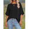 imageATHMILE Womens Oversized T Shirts Summer Tops Spring Casual Loose Fit Workout Short Sleeve 2025 Beach VacationBlack