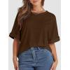 imageATHMILE Womens Oversized T Shirts Summer Tops Spring Casual Loose Fit Workout Short Sleeve 2025 Beach VacationBrown