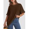 imageATHMILE Womens Oversized T Shirts Summer Tops Spring Casual Loose Fit Workout Short Sleeve 2025 Beach VacationBrown