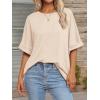 imageATHMILE Womens Oversized T Shirts Summer Tops Spring Casual Loose Fit Workout Short Sleeve 2025 Beach VacationCream