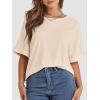 imageATHMILE Womens Oversized T Shirts Summer Tops Spring Casual Loose Fit Workout Short Sleeve 2025 Beach VacationCream