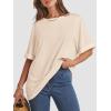 imageATHMILE Womens Oversized T Shirts Summer Tops Spring Casual Loose Fit Workout Short Sleeve 2025 Beach VacationCream