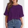 imageATHMILE Womens Oversized T Shirts Summer Tops Spring Casual Loose Fit Workout Short Sleeve 2025 Beach VacationDark Purple