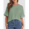 imageATHMILE Womens Oversized T Shirts Summer Tops Spring Casual Loose Fit Workout Short Sleeve 2025 Beach VacationGray Green