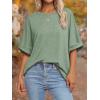 imageATHMILE Womens Oversized T Shirts Summer Tops Spring Casual Loose Fit Workout Short Sleeve 2025 Beach VacationGray Green