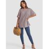 imageATHMILE Womens Oversized T Shirts Summer Tops Spring Casual Loose Fit Workout Short Sleeve 2025 Beach VacationGray Purple