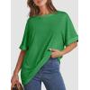 imageATHMILE Womens Oversized T Shirts Summer Tops Spring Casual Loose Fit Workout Short Sleeve 2025 Beach VacationGreen