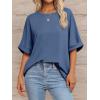 imageATHMILE Womens Oversized T Shirts Summer Tops Spring Casual Loose Fit Workout Short Sleeve 2025 Beach VacationGrey Blue