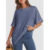 imageATHMILE Womens Oversized T Shirts Summer Tops Spring Casual Loose Fit Workout Short Sleeve 2025 Beach VacationGrey Blue