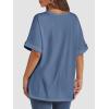 imageATHMILE Womens Oversized T Shirts Summer Tops Spring Casual Loose Fit Workout Short Sleeve 2025 Beach VacationGrey Blue