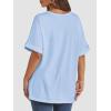 imageATHMILE Womens Oversized T Shirts Summer Tops Spring Casual Loose Fit Workout Short Sleeve 2025 Beach VacationIce Blue