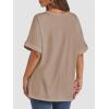 imageATHMILE Womens Oversized T Shirts Summer Tops Spring Casual Loose Fit Workout Short Sleeve 2025 Beach VacationKhaki