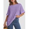 imageATHMILE Womens Oversized T Shirts Summer Tops Spring Casual Loose Fit Workout Short Sleeve 2025 Beach VacationLavender