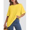 imageATHMILE Womens Oversized T Shirts Summer Tops Spring Casual Loose Fit Workout Short Sleeve 2025 Beach VacationLemon Yellow