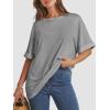 imageATHMILE Womens Oversized T Shirts Summer Tops Spring Casual Loose Fit Workout Short Sleeve 2025 Beach VacationLight Gray