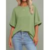imageATHMILE Womens Oversized T Shirts Summer Tops Spring Casual Loose Fit Workout Short Sleeve 2025 Beach VacationLight Green