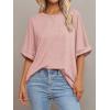 imageATHMILE Womens Oversized T Shirts Summer Tops Spring Casual Loose Fit Workout Short Sleeve 2025 Beach VacationLight Pink