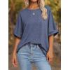 imageATHMILE Womens Oversized T Shirts Summer Tops Spring Casual Loose Fit Workout Short Sleeve 2025 Beach VacationNavy
