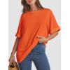 imageATHMILE Womens Oversized T Shirts Summer Tops Spring Casual Loose Fit Workout Short Sleeve 2025 Beach VacationOrange