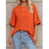 imageATHMILE Womens Oversized T Shirts Summer Tops Spring Casual Loose Fit Workout Short Sleeve 2025 Beach VacationOrange