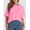 imageATHMILE Womens Oversized T Shirts Summer Tops Spring Casual Loose Fit Workout Short Sleeve 2025 Beach VacationPink