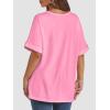 imageATHMILE Womens Oversized T Shirts Summer Tops Spring Casual Loose Fit Workout Short Sleeve 2025 Beach VacationPink