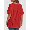 imageATHMILE Womens Oversized T Shirts Summer Tops Spring Casual Loose Fit Workout Short Sleeve 2025 Beach VacationRed