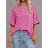 imageATHMILE Womens Oversized T Shirts Summer Tops Spring Casual Loose Fit Workout Short Sleeve 2025 Beach VacationRose Red