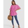 imageATHMILE Womens Oversized T Shirts Summer Tops Spring Casual Loose Fit Workout Short Sleeve 2025 Beach VacationRose Red