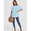 imageATHMILE Womens Oversized T Shirts Summer Tops Spring Casual Loose Fit Workout Short Sleeve 2025 Beach VacationSky Blue