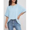 imageATHMILE Womens Oversized T Shirts Summer Tops Spring Casual Loose Fit Workout Short Sleeve 2025 Beach VacationSky Blue