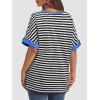 imageATHMILE Womens Oversized T Shirts Summer Tops Spring Casual Loose Fit Workout Short Sleeve 2025 Beach VacationStriped Black  White