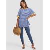 imageATHMILE Womens Oversized T Shirts Summer Tops Spring Casual Loose Fit Workout Short Sleeve 2025 Beach VacationStriped Blue  White