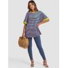 imageATHMILE Womens Oversized T Shirts Summer Tops Spring Casual Loose Fit Workout Short Sleeve 2025 Beach VacationStriped Pink  Green