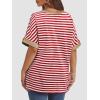 imageATHMILE Womens Oversized T Shirts Summer Tops Spring Casual Loose Fit Workout Short Sleeve 2025 Beach VacationStriped Red  White