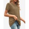 imageATHMILE Womens T Shirt Summer Tops Short Sleeve Fashion Basic Casual Oversized Beach Vacation Clothes 2025 TrendyCoffee