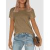 imageATHMILE Womens T Shirt Summer Tops Short Sleeve Fashion Basic Casual Oversized Beach Vacation Clothes 2025 TrendyCoffee