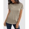imageATHMILE Womens T Shirt Summer Tops Short Sleeve Fashion Basic Casual Oversized Beach Vacation Clothes 2025 TrendyCoffee Grey