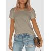 imageATHMILE Womens T Shirt Summer Tops Short Sleeve Fashion Basic Casual Oversized Beach Vacation Clothes 2025 TrendyCoffee Grey