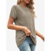 imageATHMILE Womens T Shirt Summer Tops Short Sleeve Fashion Basic Casual Oversized Beach Vacation Clothes 2025 TrendyCoffee Grey
