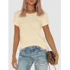 imageATHMILE Womens T Shirt Summer Tops Short Sleeve Fashion Basic Casual Oversized Beach Vacation Clothes 2025 TrendyCream