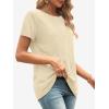 imageATHMILE Womens T Shirt Summer Tops Short Sleeve Fashion Basic Casual Oversized Beach Vacation Clothes 2025 TrendyCream