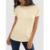 imageATHMILE Womens T Shirt Summer Tops Short Sleeve Fashion Basic Casual Oversized Beach Vacation Clothes 2025 TrendyCream