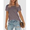imageATHMILE Womens T Shirt Summer Tops Short Sleeve Fashion Basic Casual Oversized Beach Vacation Clothes 2025 TrendyGrey Purple
