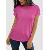 imageATHMILE Womens T Shirt Summer Tops Short Sleeve Fashion Basic Casual Oversized Beach Vacation Clothes 2025 TrendyHot Pink