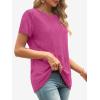 imageATHMILE Womens T Shirt Summer Tops Short Sleeve Fashion Basic Casual Oversized Beach Vacation Clothes 2025 TrendyHot Pink