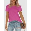 imageATHMILE Womens T Shirt Summer Tops Short Sleeve Fashion Basic Casual Oversized Beach Vacation Clothes 2025 TrendyHot Pink