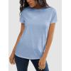 imageATHMILE Womens T Shirt Summer Tops Short Sleeve Fashion Basic Casual Oversized Beach Vacation Clothes 2025 TrendyIce Blue